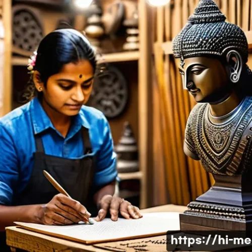 Home 26 금속공예 창작과 저작권 문제 - A skilled Hindi artisan crafting intricate metal sculptures in a traditional workshop setting, surro...