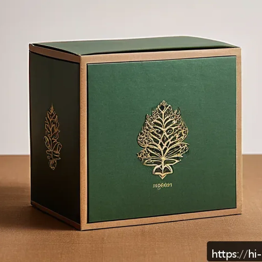 금속공예 제품 포장 디자인 - A beautifully crafted metal sculpture packaged in an eco-friendly, biodegradable cardboard box with ...